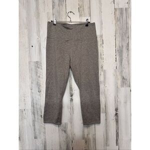 Zobha High-Rise Space Dye Cropped Leggings Heather Taupe Brown Women’s Large